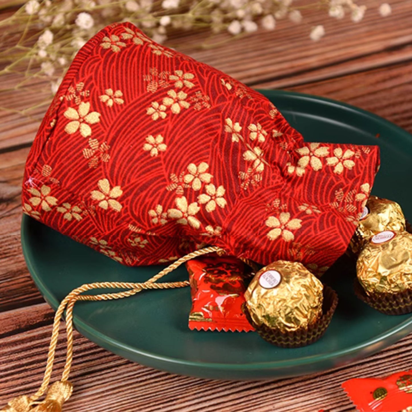 Celestial Blossom Wedding Favor Pouches