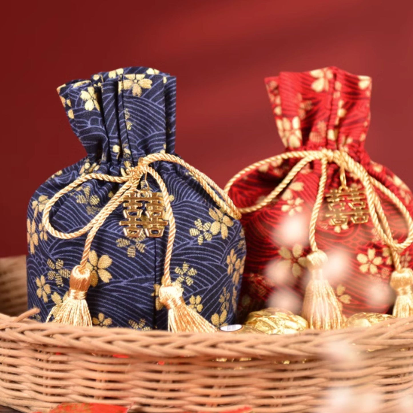 Celestial Blossom Wedding Favor Pouches