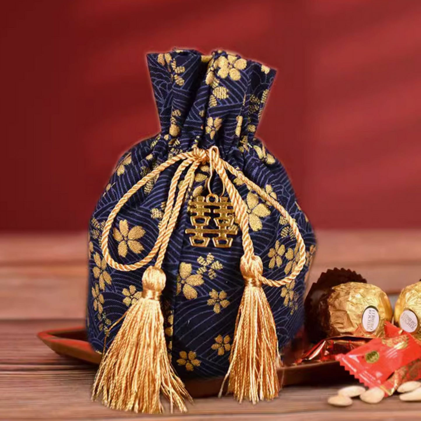 Celestial Blossom Wedding Favor Pouches
