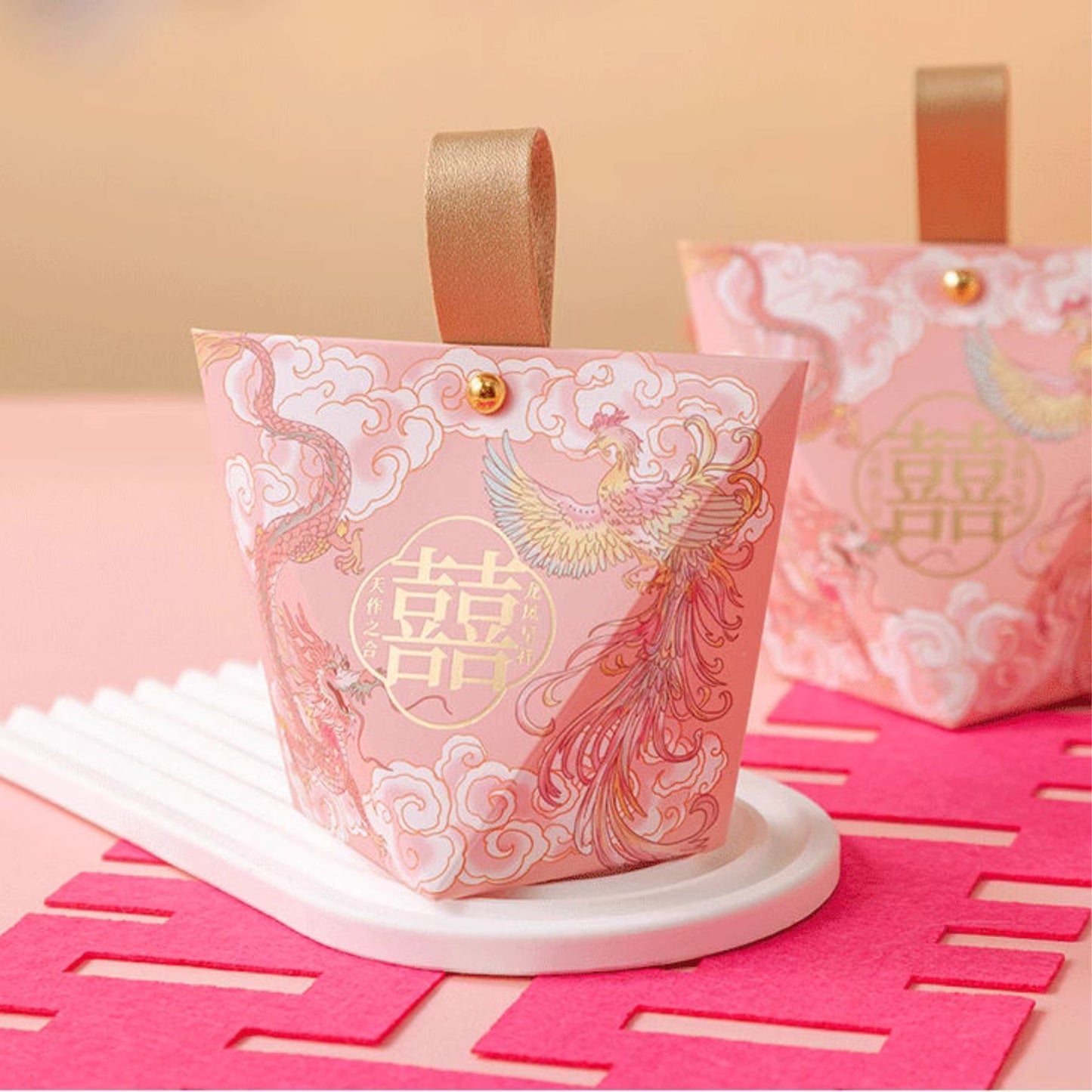 Mini Handbag Double Happiness Gift Bag Set (10 bags per pack)