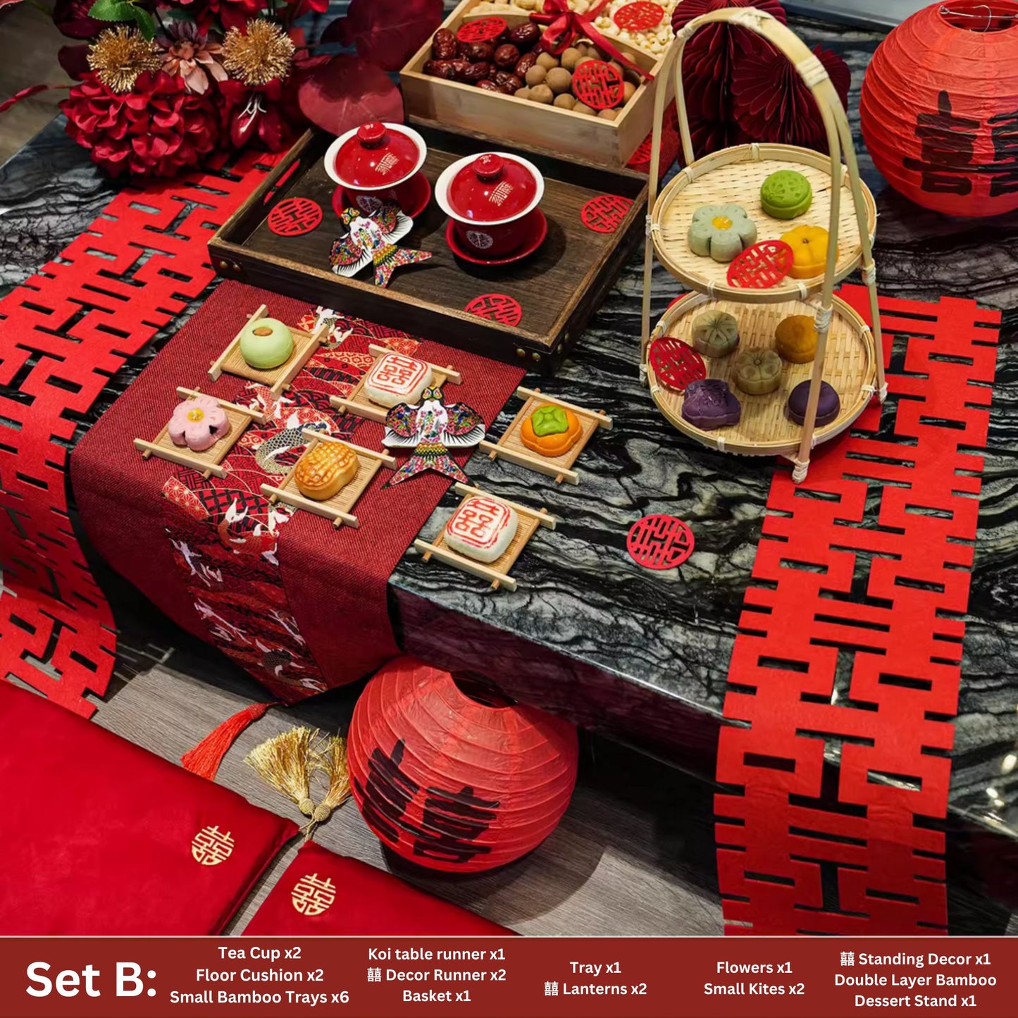 Luxury Marriage Tea Ceremony Decoration Wedding Set