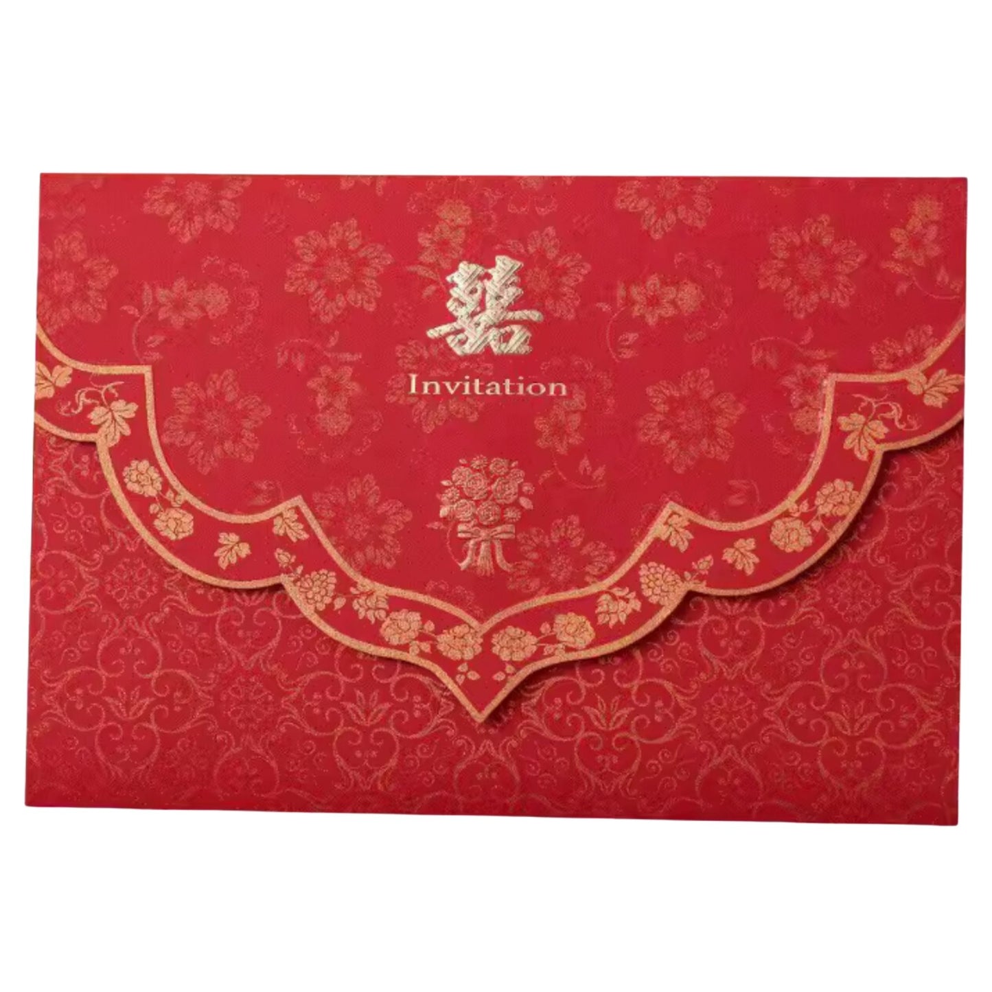 Enchanted Bliss Double Happiness Invitation Card with Envelope