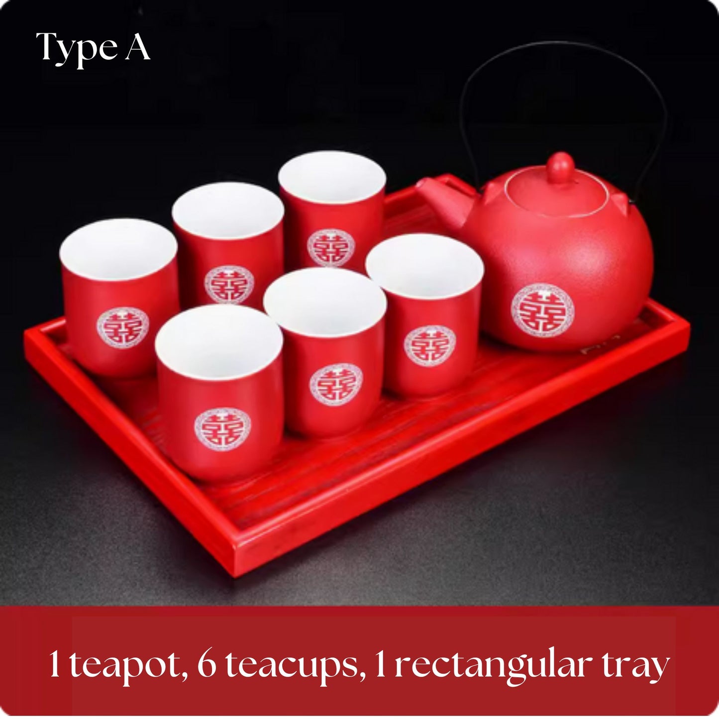 Double Happiness Wedding Ceramic Tea Ceremony Set