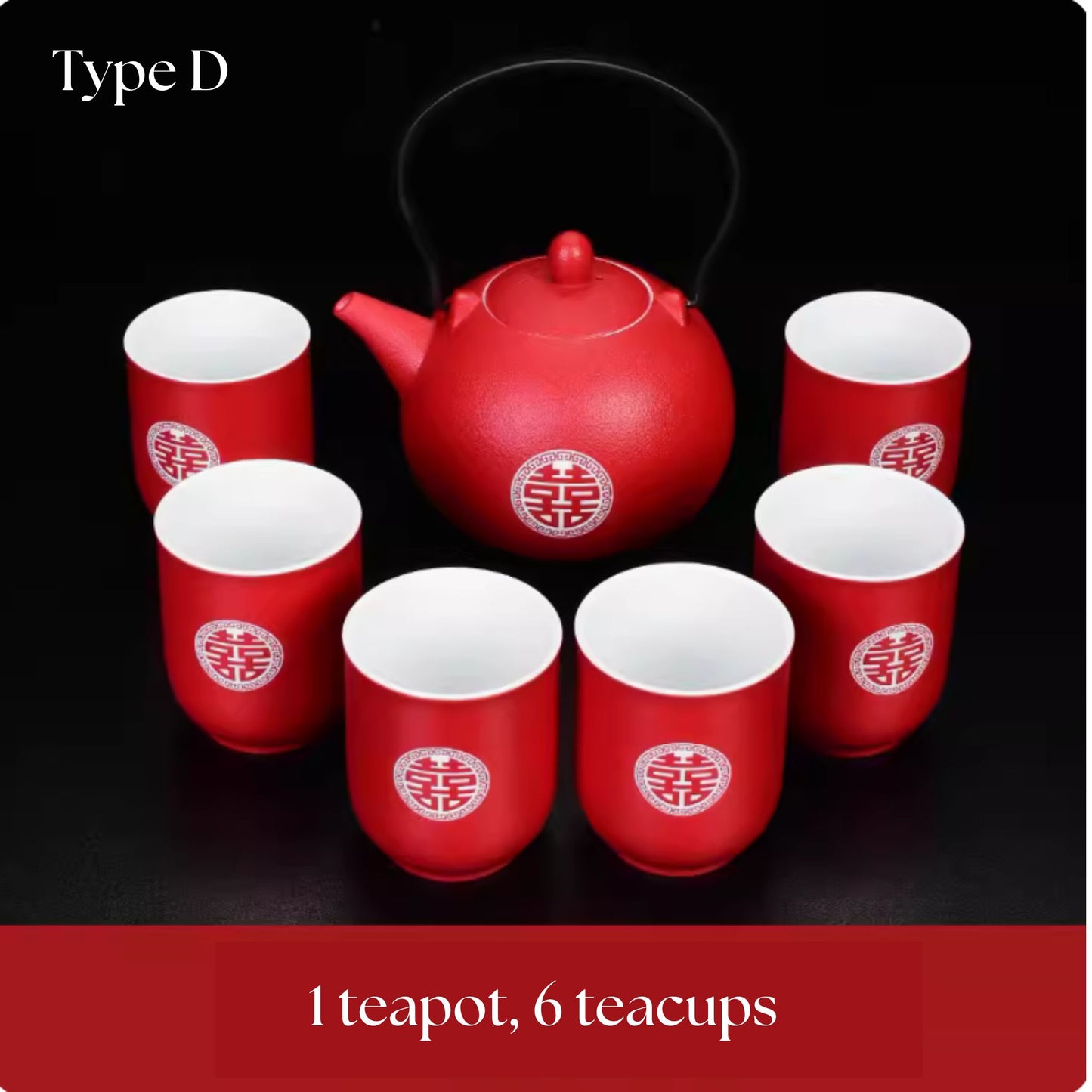 Double Happiness Wedding Ceramic Tea Ceremony Set