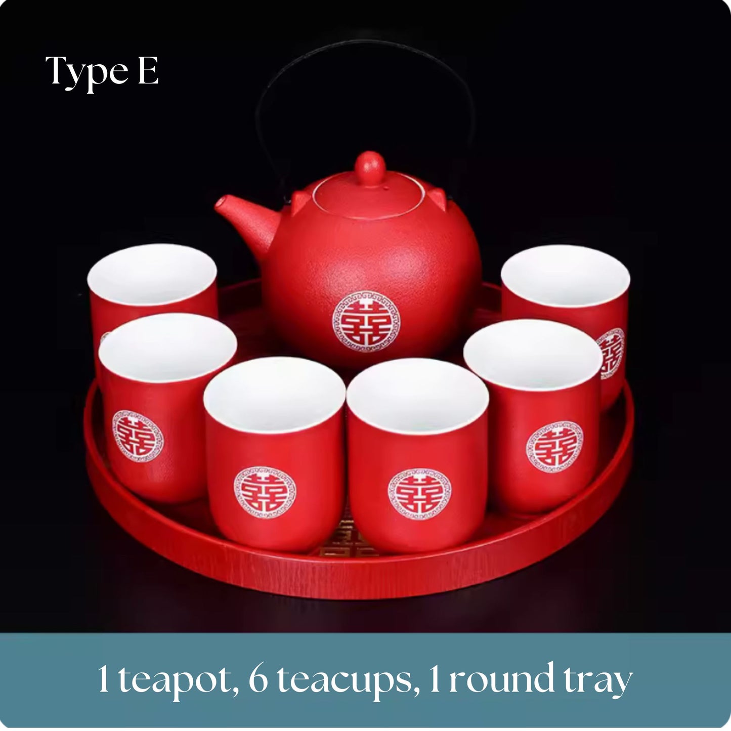 Double Happiness Wedding Ceramic Tea Ceremony Set