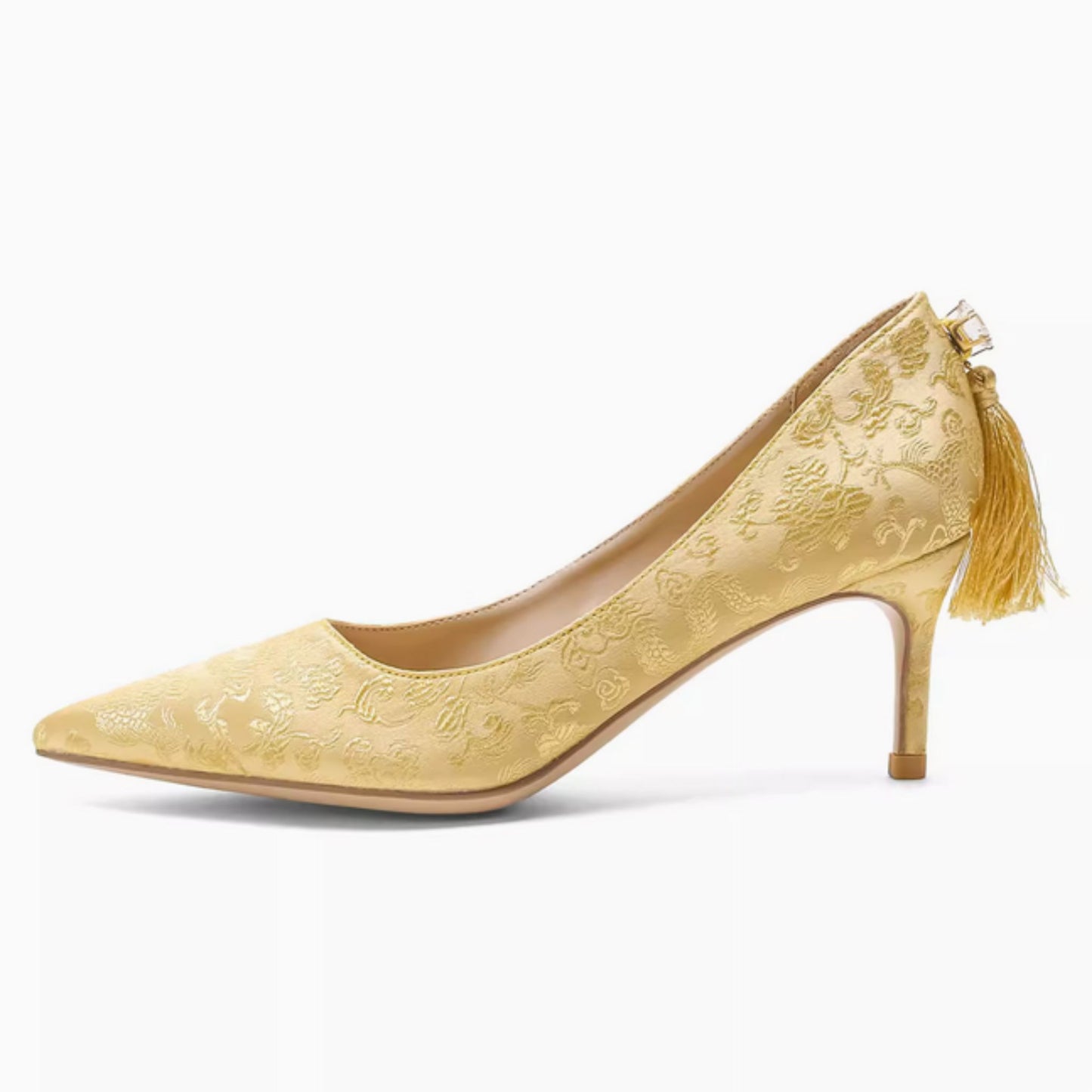 Champagne Gold Embroidery XiuHe High Heel Wedding Shoes