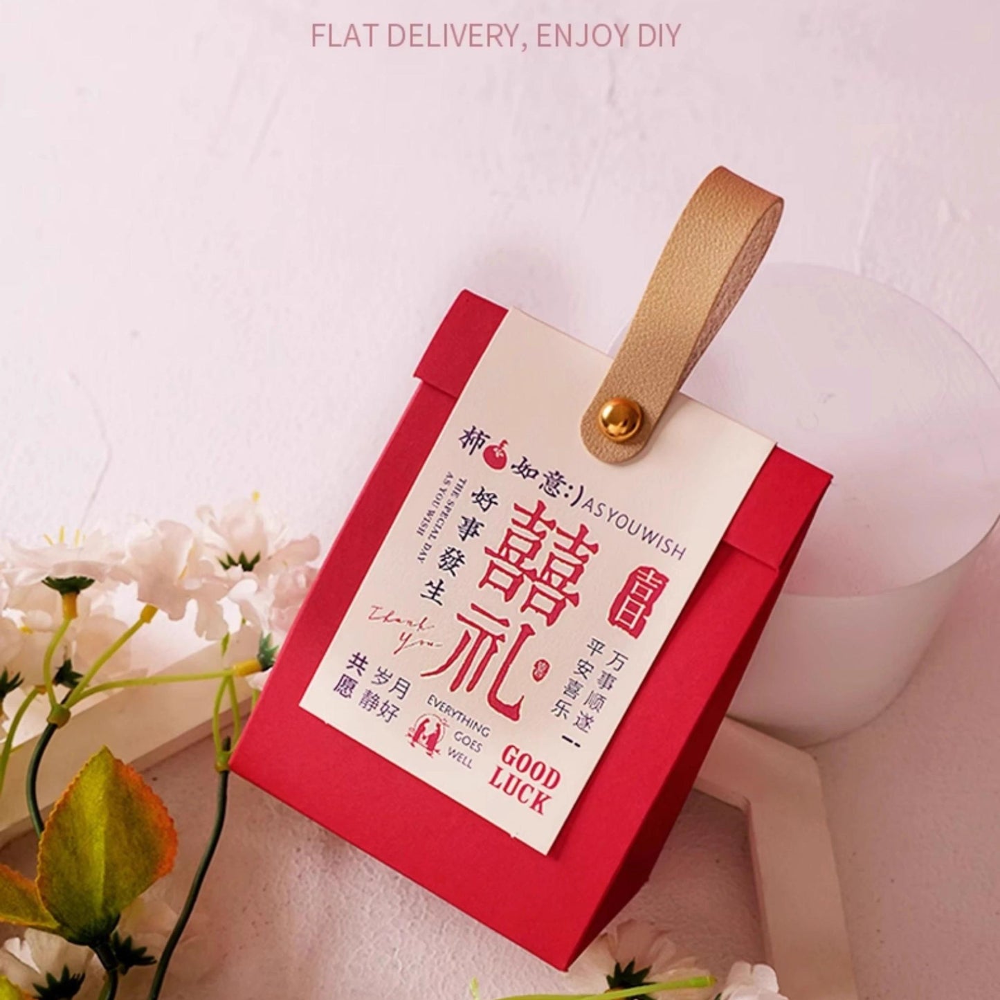 Blessed Union Red Wedding Favours Gift Box