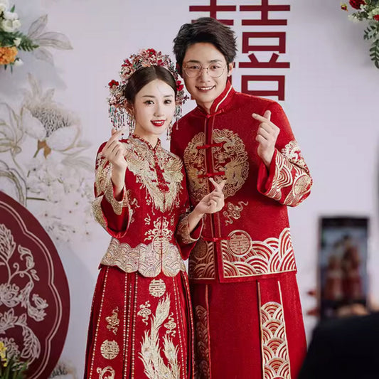 Dragon Phoenix Xiuhefu Wedding Dress 龙凤褂秀禾服情侣