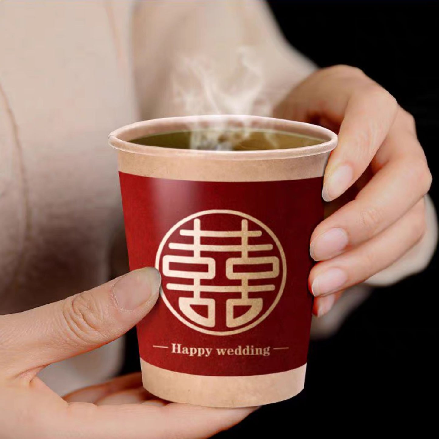 Double Happiness Disposable Paper Cup for Tea Ceremony (50pcs)