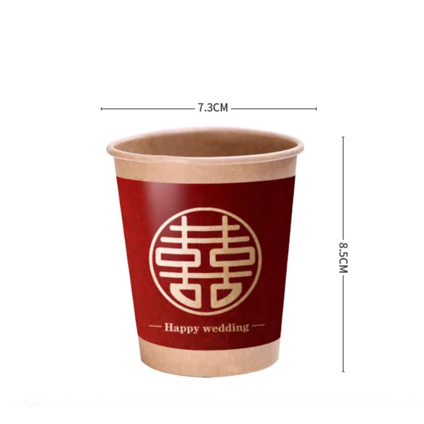 Double Happiness Disposable Paper Cup for Tea Ceremony (50pcs)