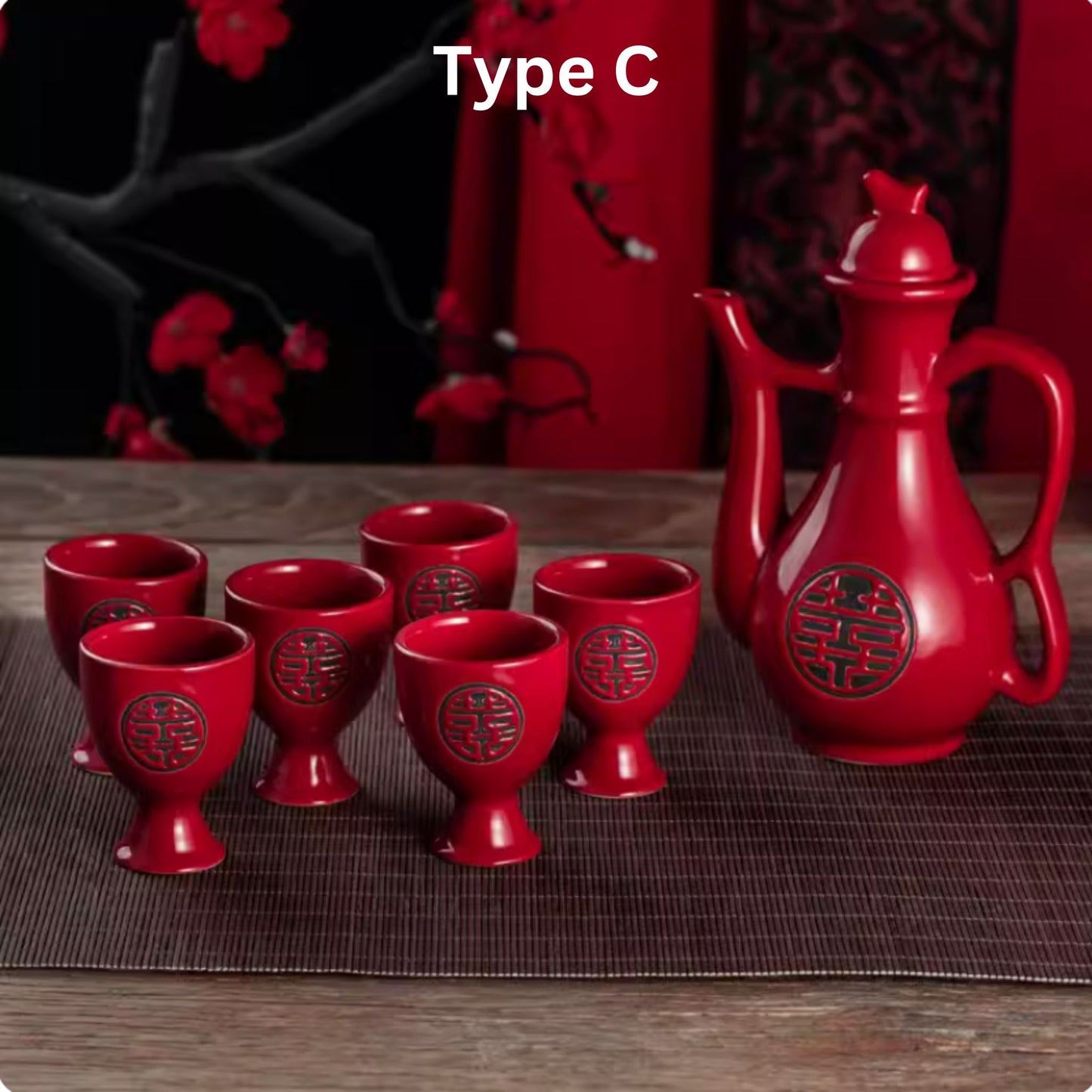 Cross-Cupped Wine Ceramic Wedding Set 交杯酒