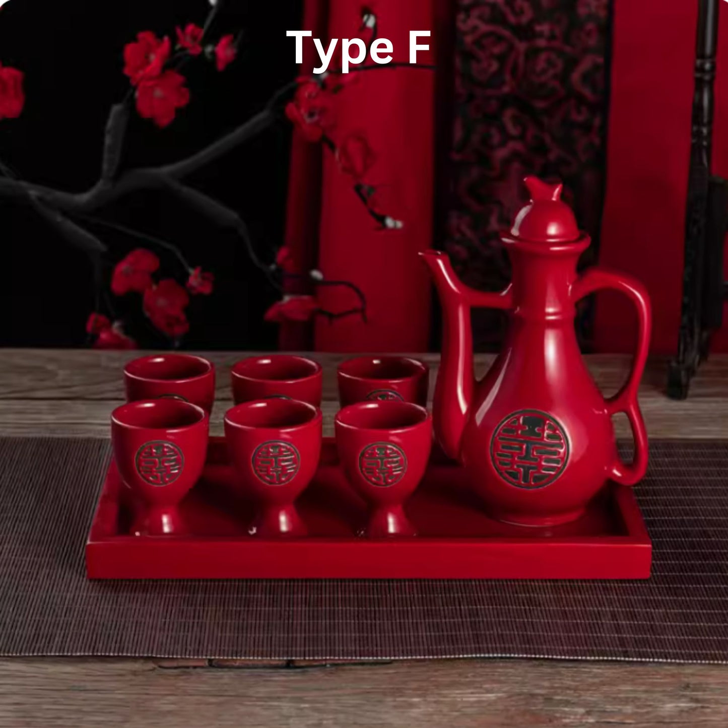 Cross-Cupped Wine Ceramic Wedding Set 交杯酒