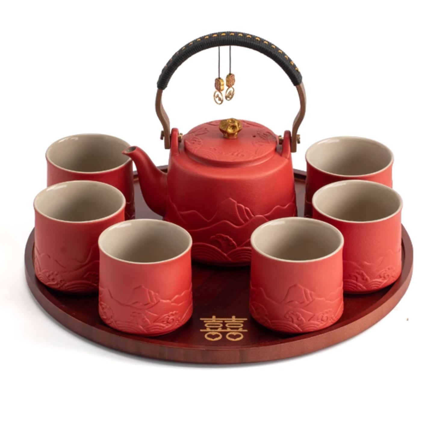 Mountain Engraving Tea Ceremony Wedding Tea Set