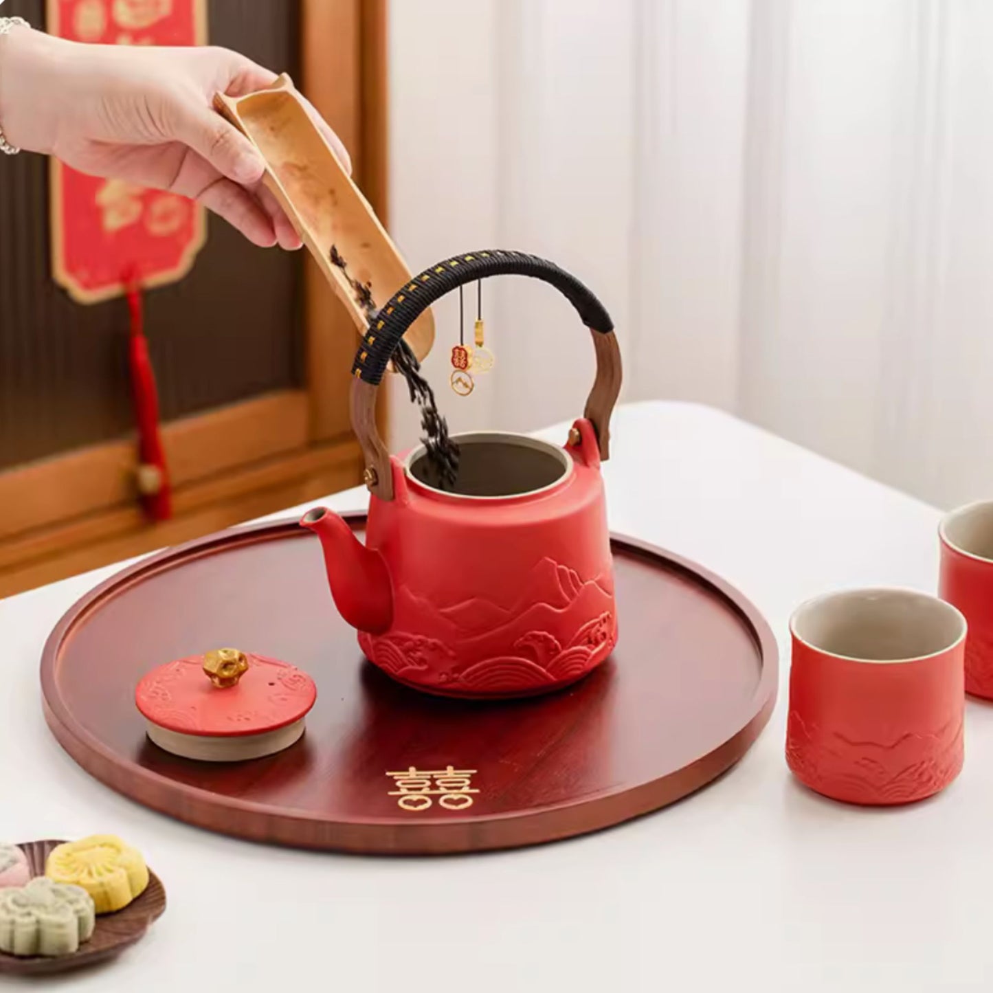 Mountain Engraving Tea Ceremony Wedding Tea Set