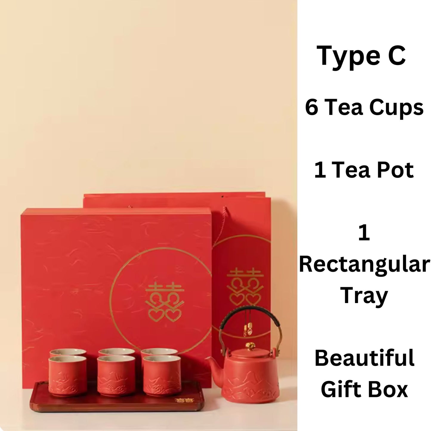 Mountain Engraving Tea Ceremony Wedding Tea Set