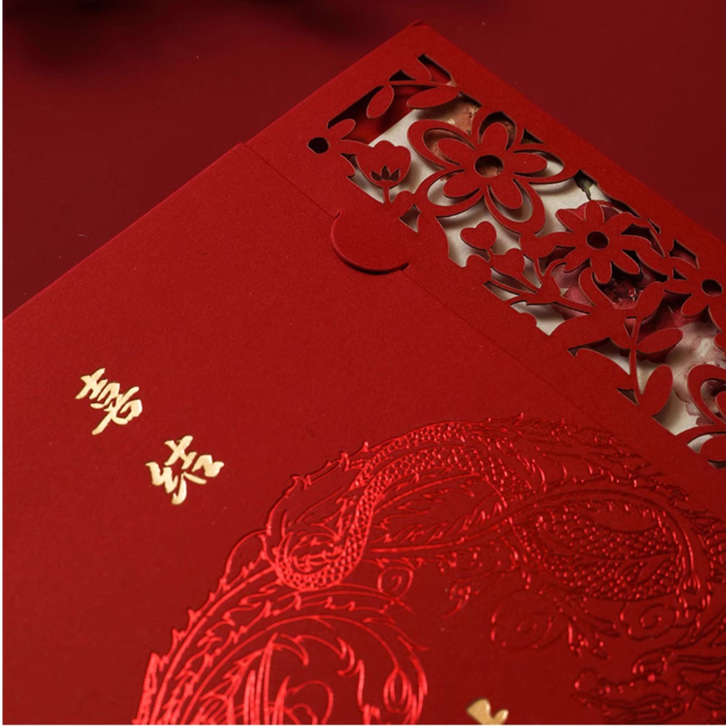 Dragon Phoenix Wedding Invitation Cards with Envelopes