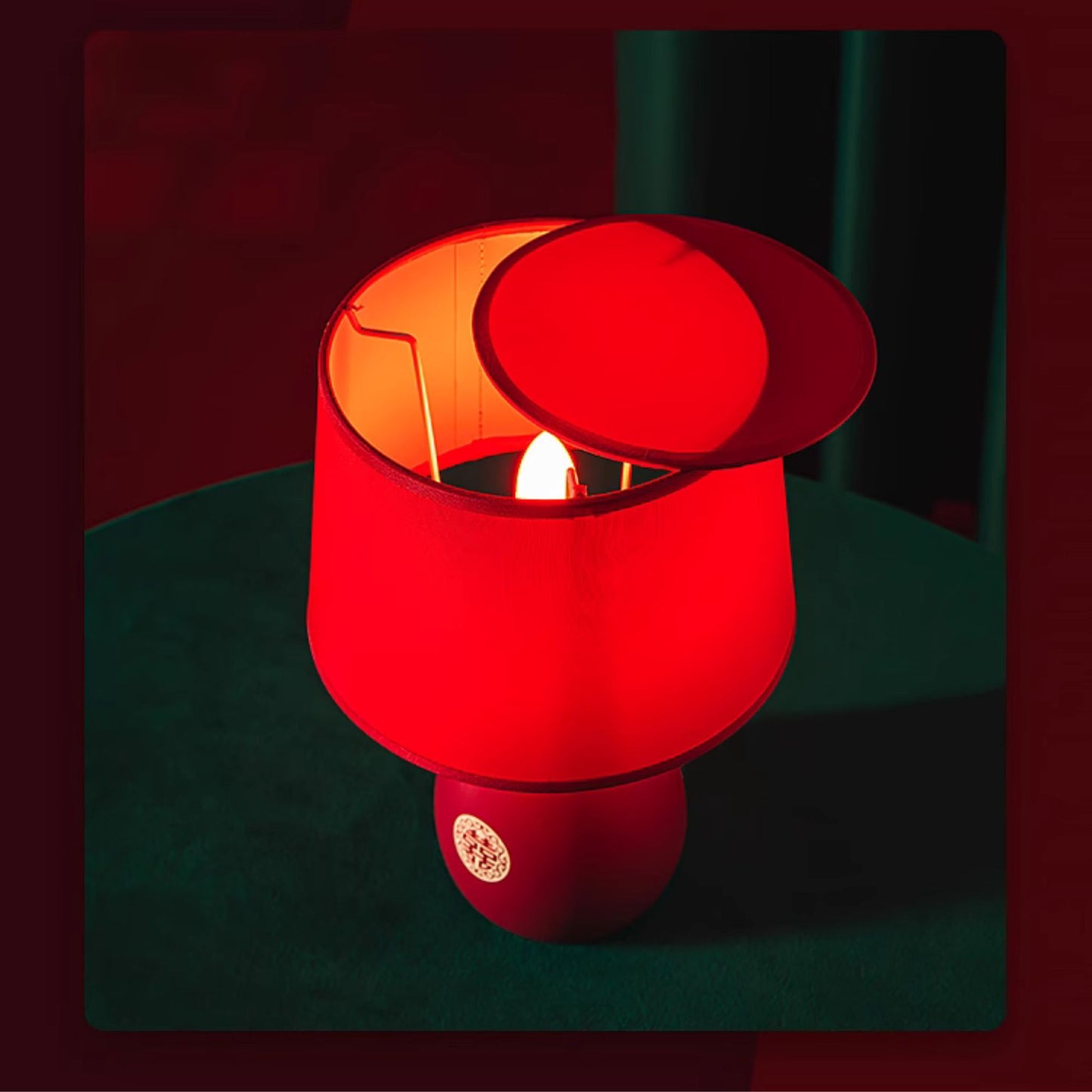 Auspicious Red Ceramic Eternal Lamp 囍