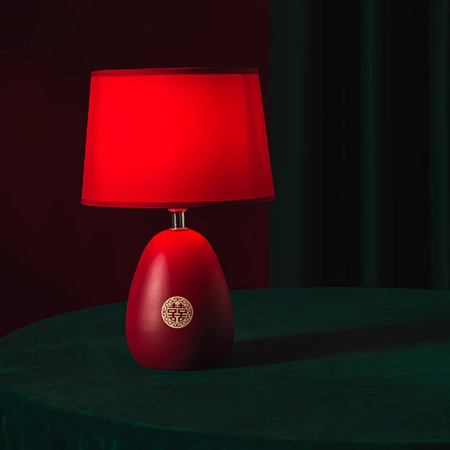 Auspicious Red Ceramic Eternal Lamp 囍