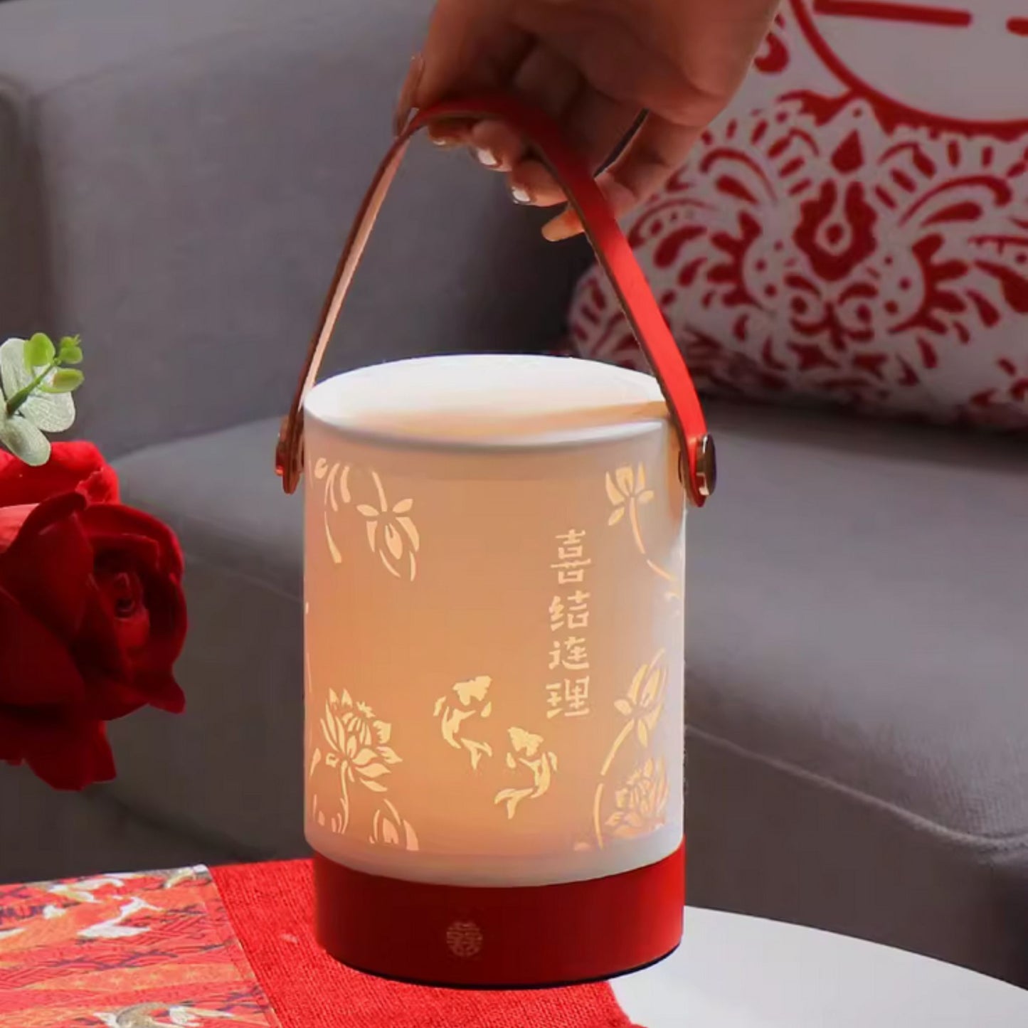 Retro Koi and Lotus Eternal Lamp 喜结连理