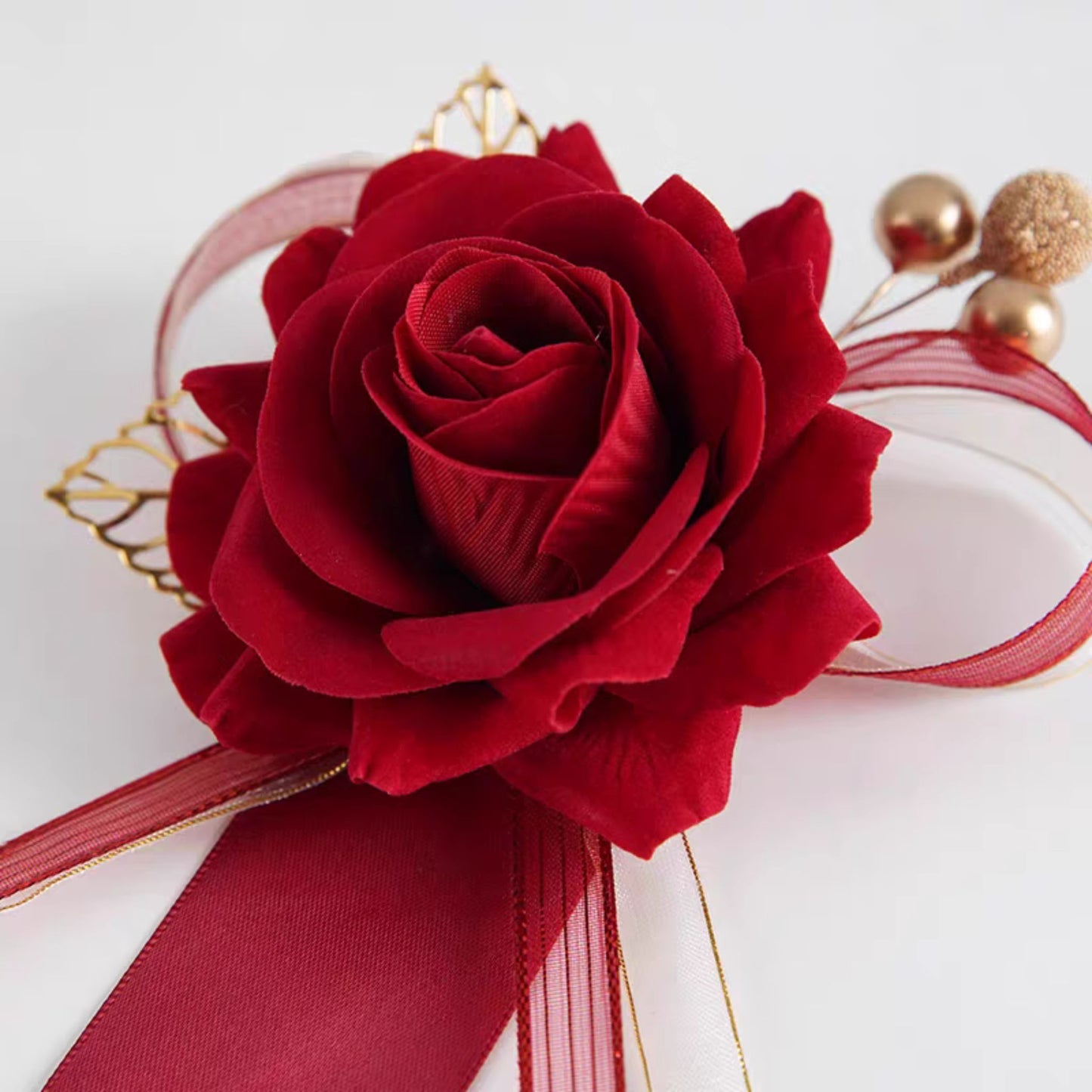 Golden Harmony Wedding Rose Boutonniere Corsage