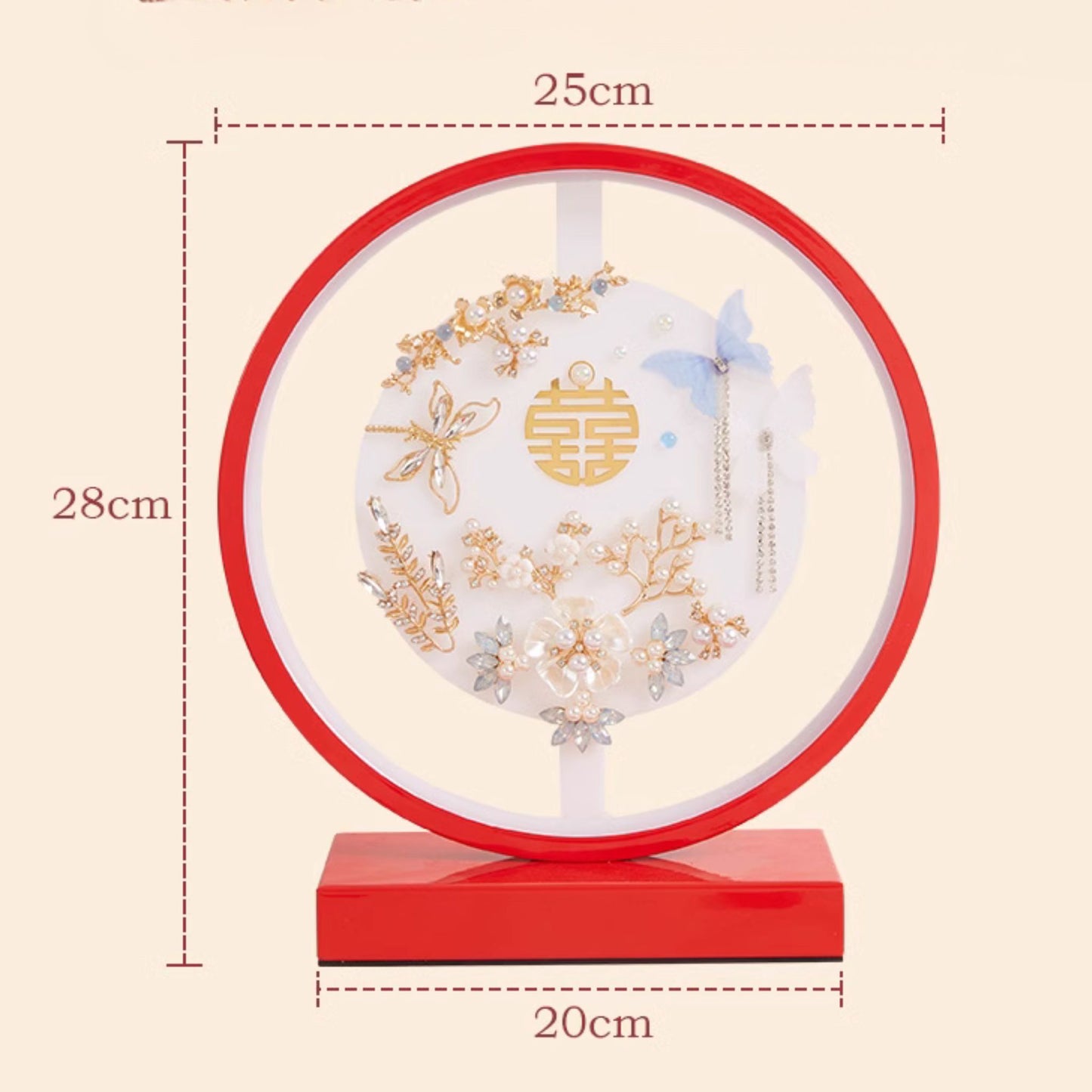 LED Dragon Phoenix Round Red Double Happiness Decorative Wedding Lamp 囍