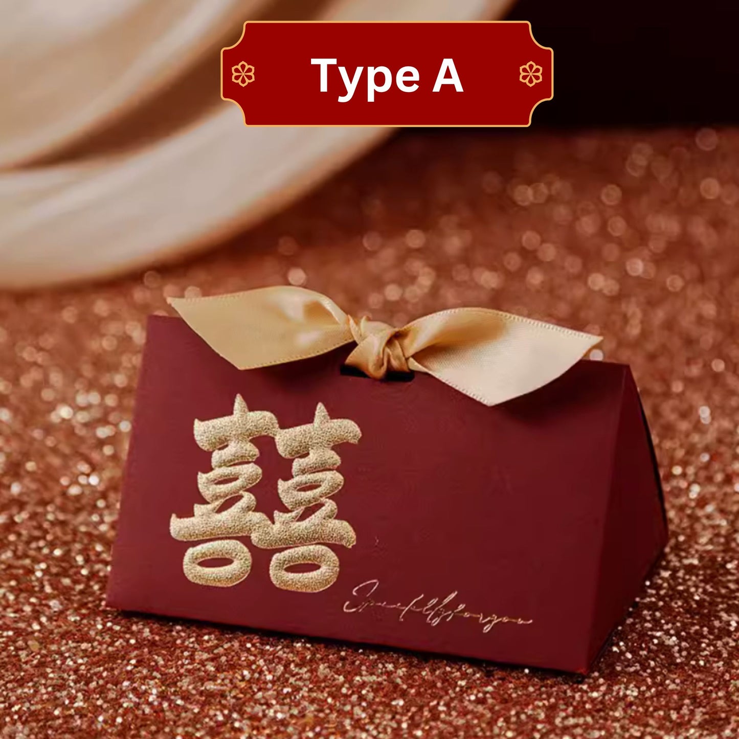 Cute Handbag Style Wedding Favor Gift Box with 囍