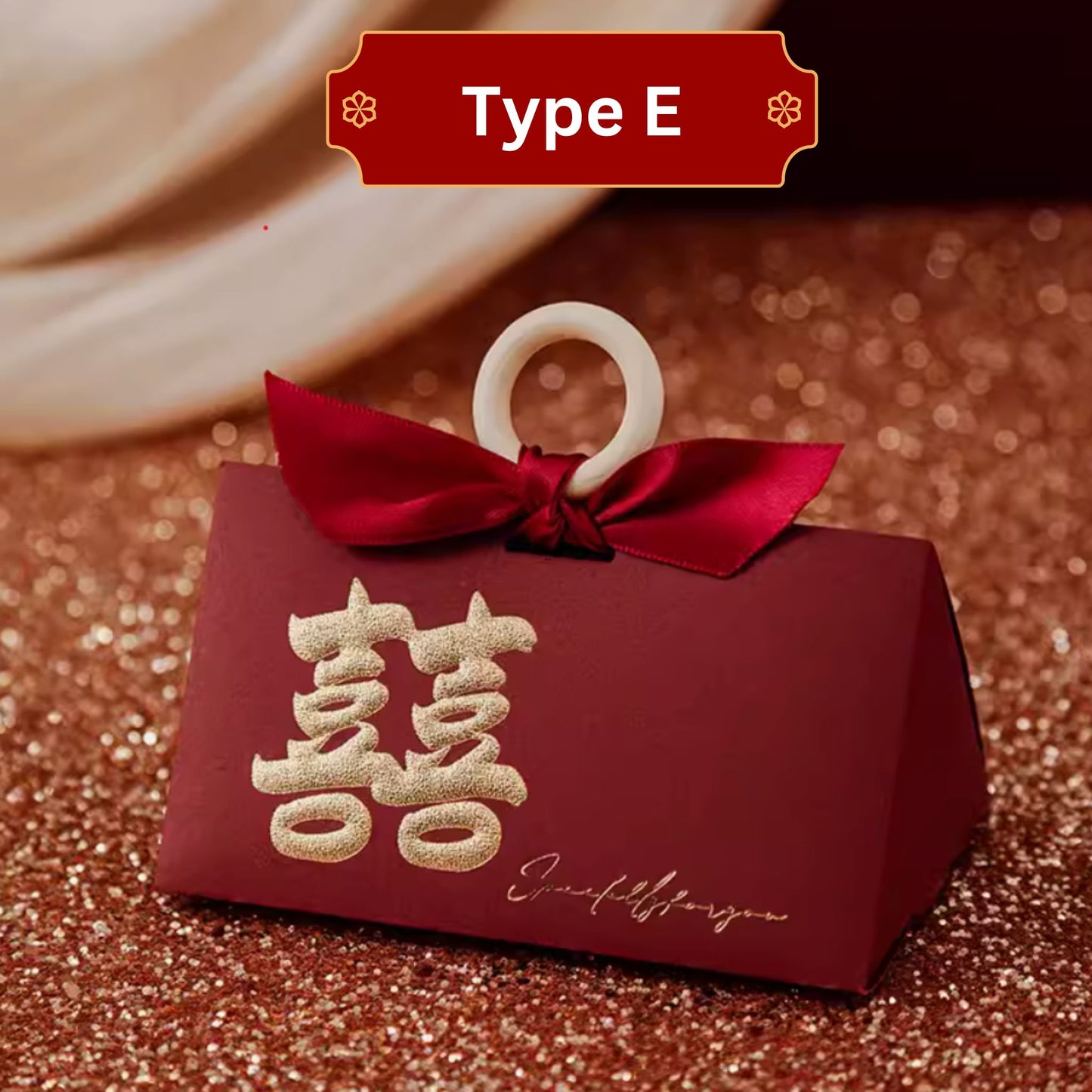 Cute Handbag Style Wedding Favor Gift Box with 囍